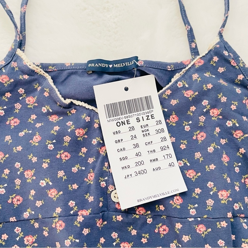 Brandy Melville Mini Blue Floral Dress - Picture 5 of 6